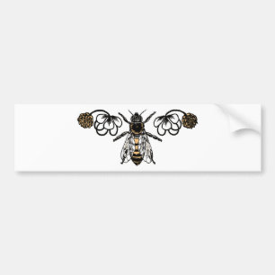 bee with clover bumper sticker