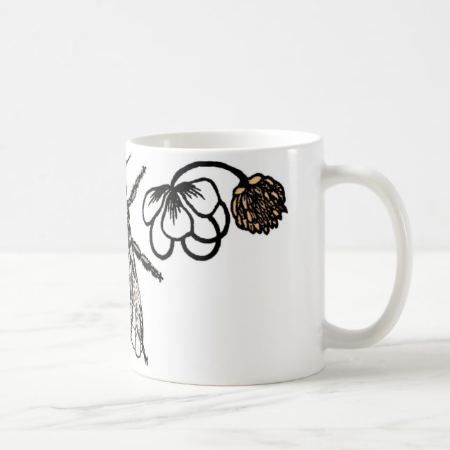 bee with clover coffee mug (Right)