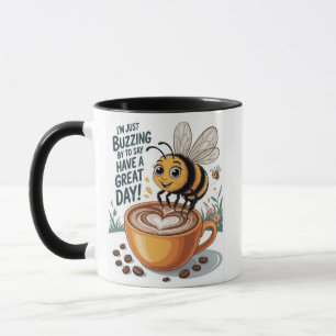 Bee with coffee mug
