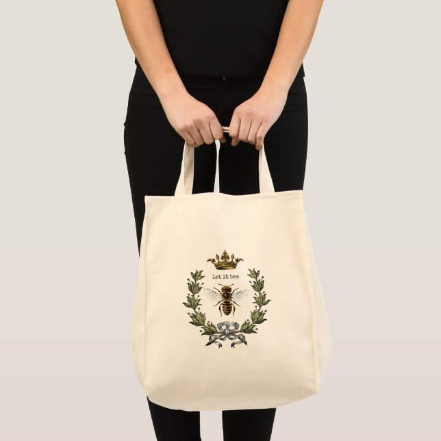 Bee with Crown and Wreath Tote Bag (Front (Product))