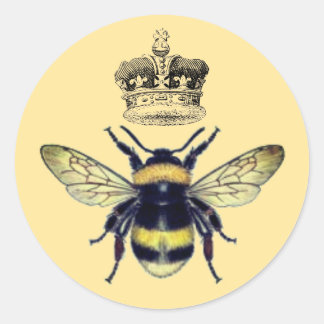 Bee With Crown | Apiary | Honey Classic Round Sticker
