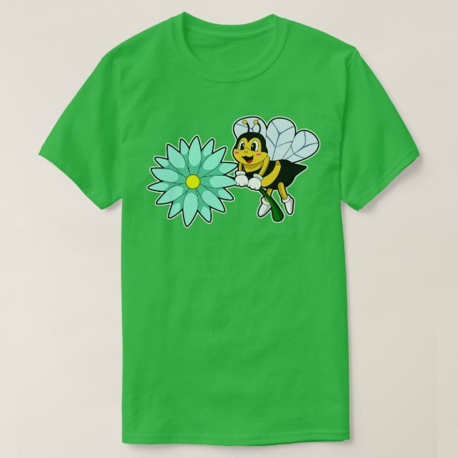 Bee with Flower 1 T-Shirt (Design Front)