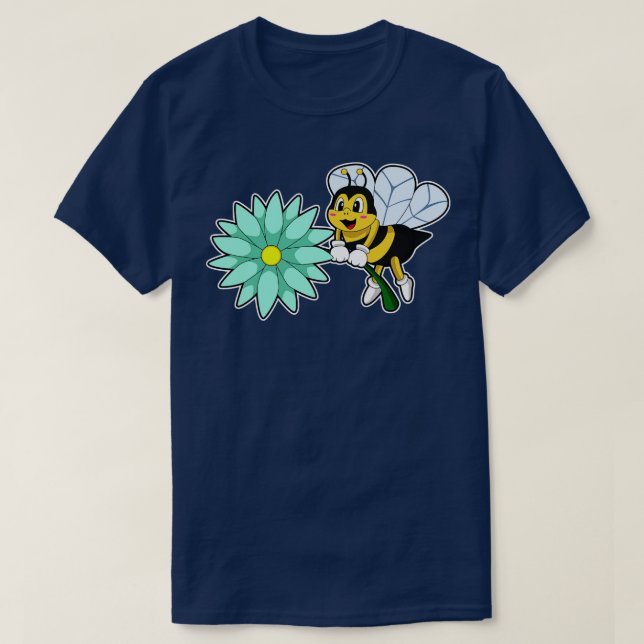 Bee with Flower 2 T-Shirt (Design Front)