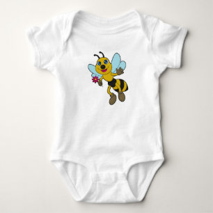 Bee with Flower Baby Bodysuit