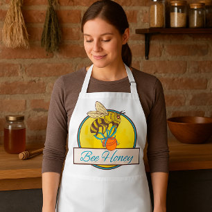 Bee With Honey Jar Vintage Beekeeper Standard Apron
