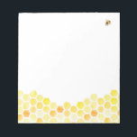 Bee with Honeycomb Notepad<br><div class="desc">This notepad is perfect for a bee-themed bridal shower, featuring a beautiful honeycomb pattern and cute little bees. The customizable design allows you to add your personalized touch to make it truly unique. This notepad is made of high-quality materials and is perfect for jotting down notes, to-do lists, and more....</div>