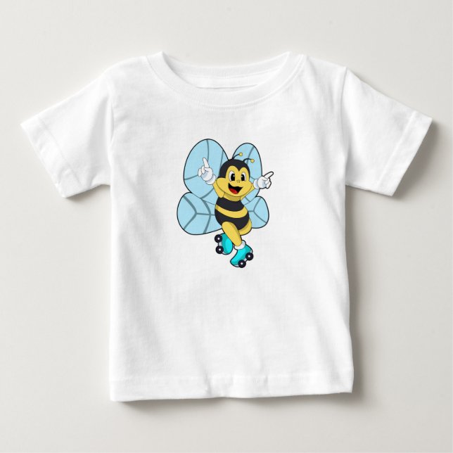 Bee with Roller skates Baby T-Shirt (Front)