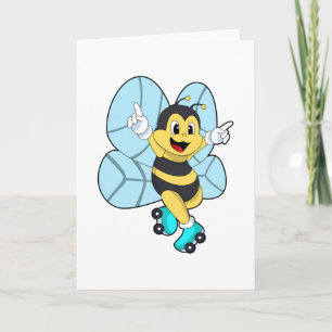 Bee with Roller skates Card