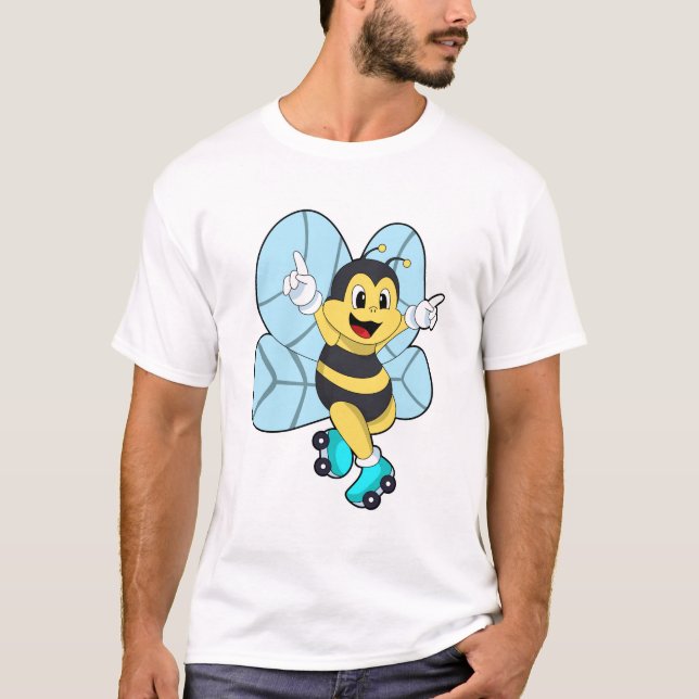 Bee with Roller skates T-Shirt (Front)