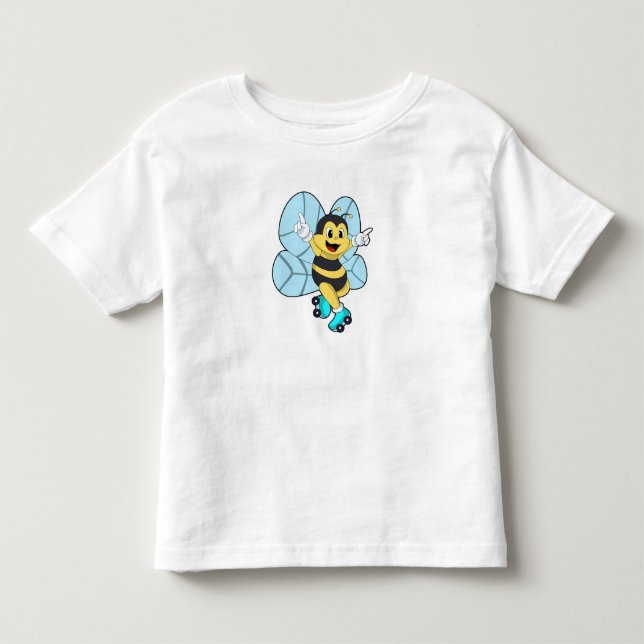 Bee with Roller skates Toddler T-shirt (Front)