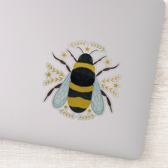 Bee with stars and leaves  (Detail)