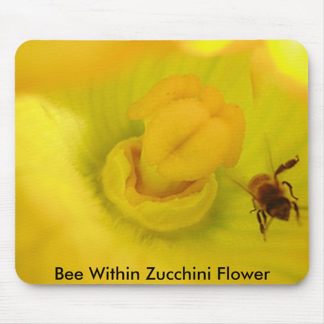 Bee Within Zucchini Flower Mouse Pad (Front)