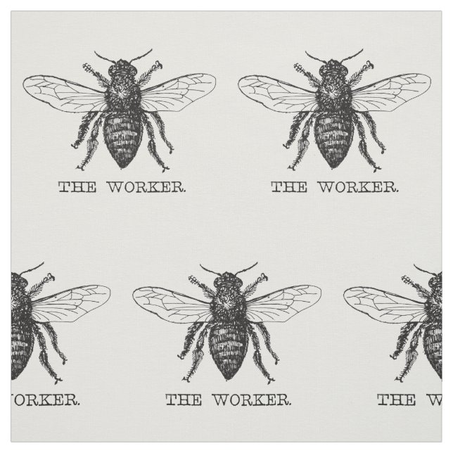 Bee Worker Honey Black Bumblebee Fabric (Swatch)