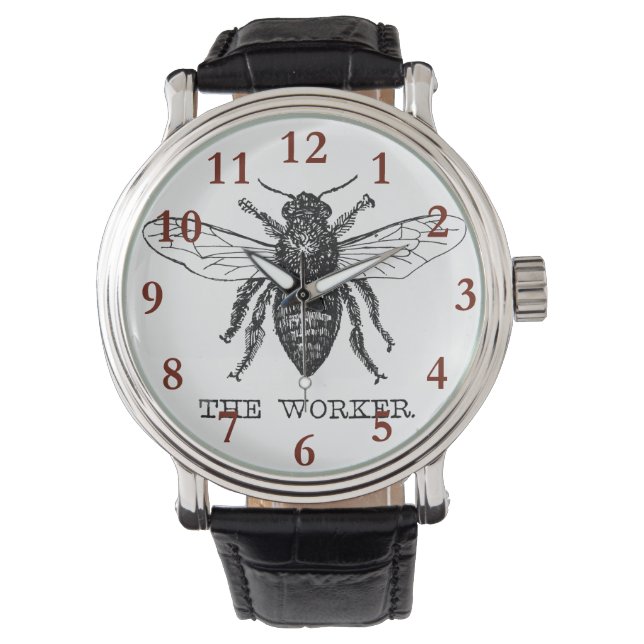 Bee Worker Honey Black Bumblebee Watch (Front)