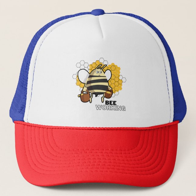 bee working trucker hat (Front)
