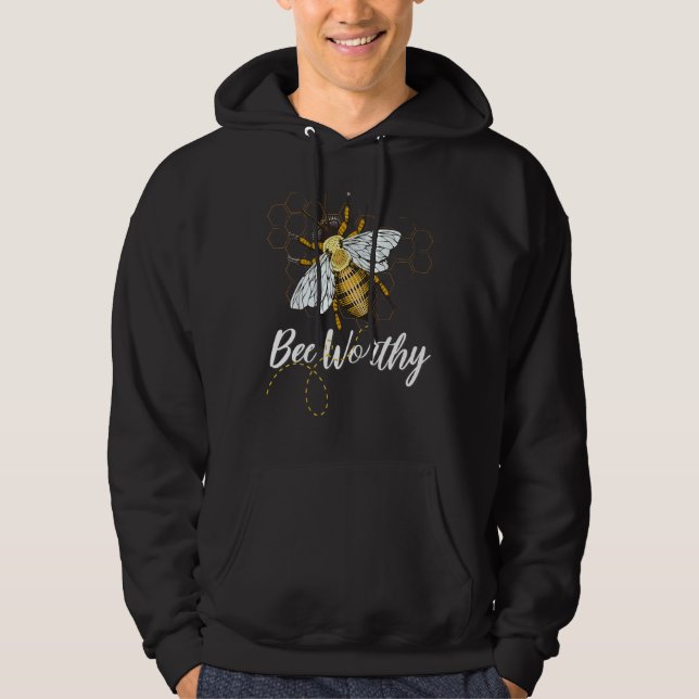 Bee Worthy Bumble Bee Design Hoodie (Front)