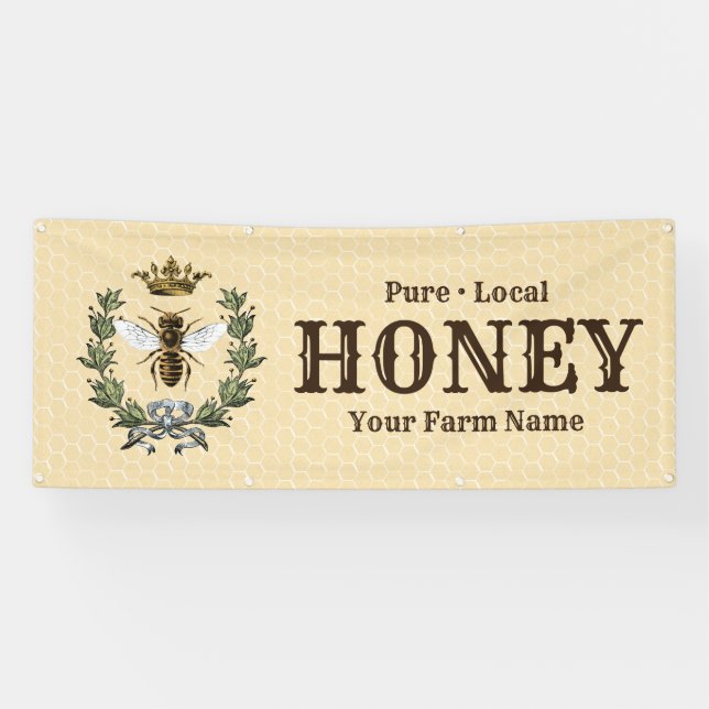 Bee Wreath and Crown Honey Banner (Horizontal)