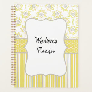 Bee Yellow and Grey Custom Planner