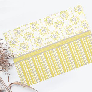 Bee Yellow and Grey Geometric Custom Tissue Paper