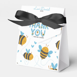 Bee Yellow & Blue Floral ONE Baby's 1st Birthday Favor Box
