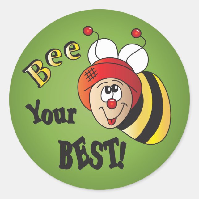 Bee Your Best Classic Round Sticker (Front)