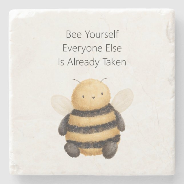 Bee Yourself  Stone Coaster (Front)
