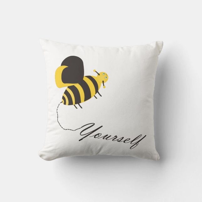 Bee Yourself Throw Pillow (Front)