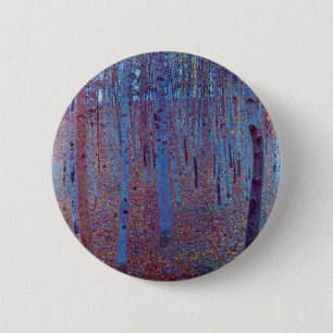 Beech Forest by Gustav Klimt, Vintage Art Nouveau 2 Inch Round Button