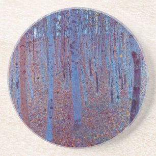Beech Forest by Gustav Klimt, Vintage Art Nouveau Coaster