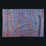 Beech Forest by Gustav Klimt, Vintage Art Nouveau Kitchen Towel<br><div class="desc">Beech Forest (1902) by Gustav Klimt is a vintage Victorian Era Symbolism fine art landscape painting featuring a nature scene. A dark forest with beech trees and leaves at night. About the artist: Gustav Klimt (1862-1918) was an Austrian Symbolist painter and one of the most prominent members of the Vienna...</div>