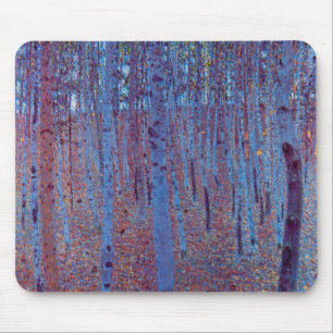 Beech Forest by Gustav Klimt, Vintage Art Nouveau Mouse Pad