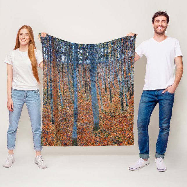 Beech Grove, Gustav Klimt Fleece Blanket (In Situ)