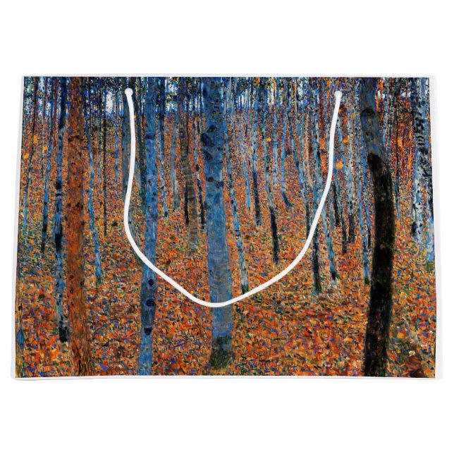 Beech Grove, Gustav Klimt Large Gift Bag (Front)