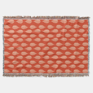 Beech Leaf Chalk Print, Mandarin Orange Throw Blanket
