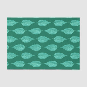 Beech Leaf Chalk Print, Turquoise and Aqua Tissue Paper