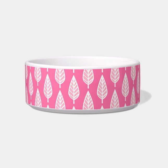 Beech leaf pattern - Hot pink and white Bowl (Left)