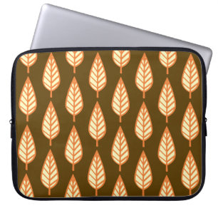 Beech leaf pattern - Orange and brown Laptop Sleeve