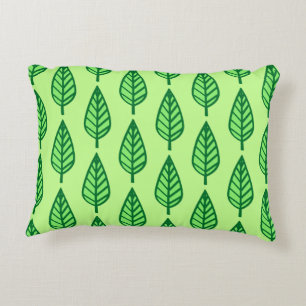 Beech leaf pattern - shades of green accent pillow