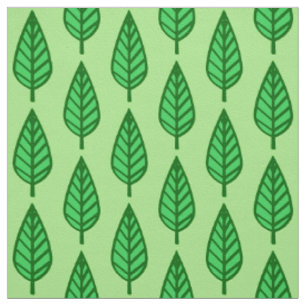 Beech leaf pattern - shades of green fabric