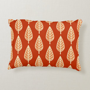Beech leaf pattern - Shades of mandarin orange Decorative Pillow