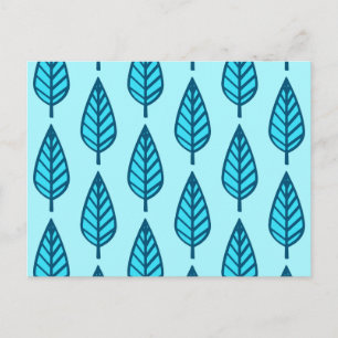 Beech leaf pattern - Shades of sky blue Postcard