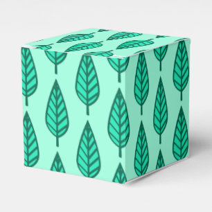 Beech leaf pattern - Turquoise and aqua Favor Box
