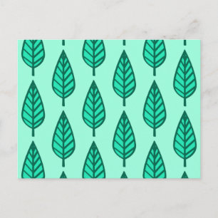 Beech leaf pattern - Turquoise and aqua Postcard