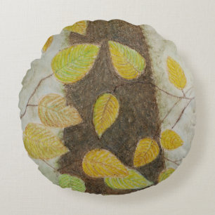 Beech Leaves Round Pillow