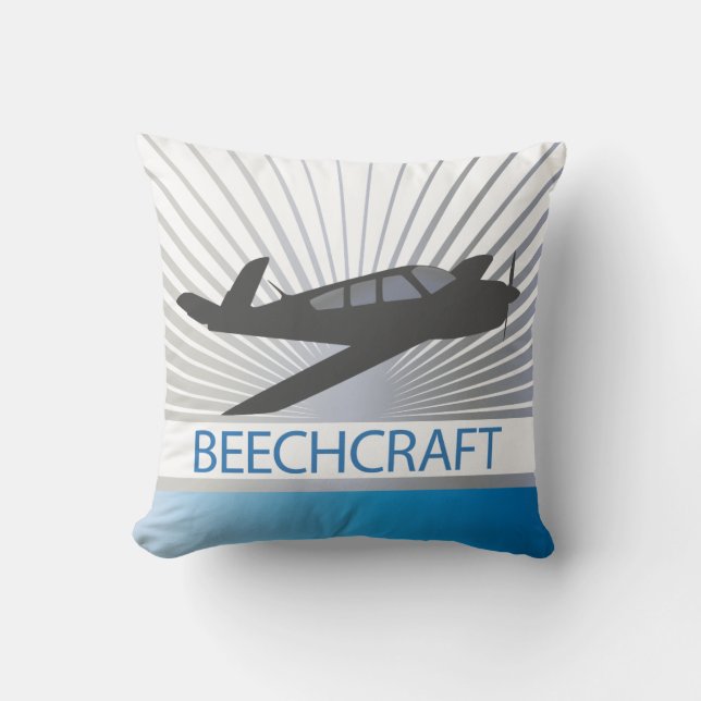 Beechcraft Aircraft Throw Pillow (Front)
