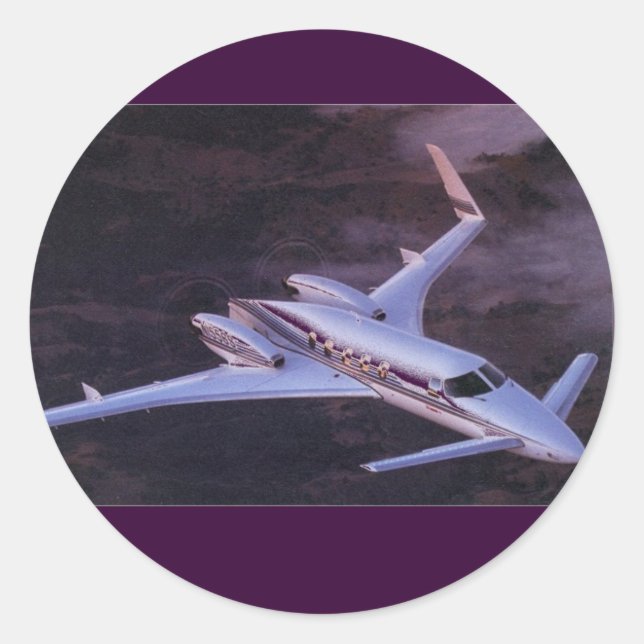 Beechcraft Starship Classic Round Sticker (Front)
