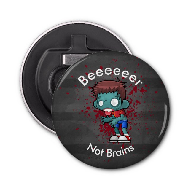Beeeeer Not Brains Zombie Bottle Opener (Front)