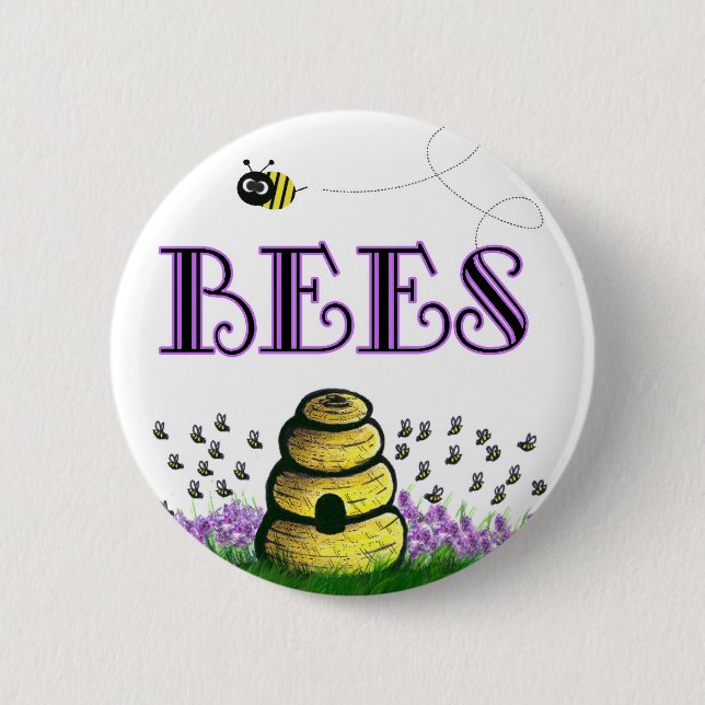 BEEEEEs 2 Inch Round Button (Front)