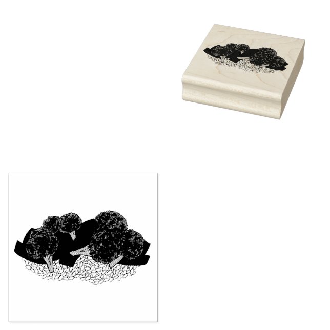 Beef and Broccoli Chinese Restaurant Takeout Food  Rubber Stamp (Stamped)