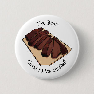 Beef brisket cartoon illustration 2 inch round button